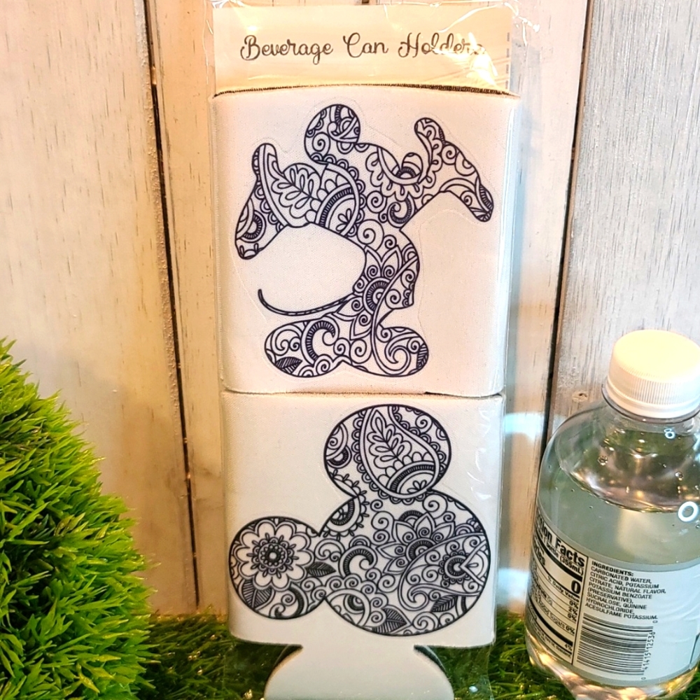 DISNEY Beverage holder set of 2 for can water bottle - funny comical 😄 d